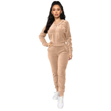 Load image into Gallery viewer, Velour Hooded Jogger Set