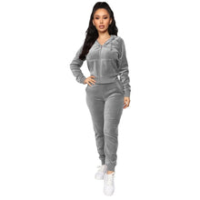 Load image into Gallery viewer, Velour Hooded Jogger Set