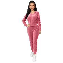 Load image into Gallery viewer, Velour Hooded Jogger Set