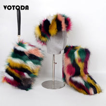 Load image into Gallery viewer, Winter Warm Fluffy Snow Boots, Hat & Purse Set