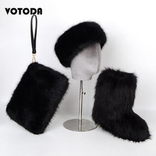 Load image into Gallery viewer, Winter Warm Fluffy Snow Boots, Hat & Purse Set