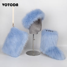 Load image into Gallery viewer, Winter Warm Fluffy Snow Boots, Hat & Purse Set