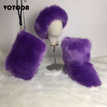 Load image into Gallery viewer, Winter Warm Fluffy Snow Boots, Hat & Purse Set