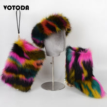 Load image into Gallery viewer, Winter Warm Fluffy Snow Boots, Hat & Purse Set