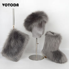 Load image into Gallery viewer, Winter Warm Fluffy Snow Boots, Hat & Purse Set