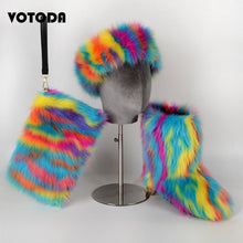 Load image into Gallery viewer, Winter Warm Fluffy Snow Boots, Hat & Purse Set