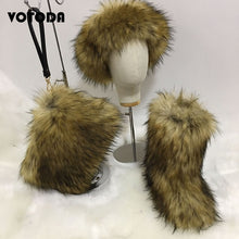 Load image into Gallery viewer, Winter Warm Fluffy Snow Boots, Hat & Purse Set