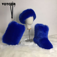 Load image into Gallery viewer, Winter Warm Fluffy Snow Boots, Hat & Purse Set