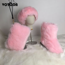 Load image into Gallery viewer, Winter Warm Fluffy Snow Boots, Hat & Purse Set