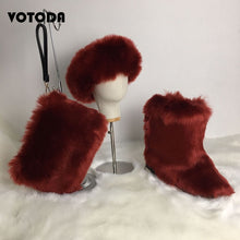 Load image into Gallery viewer, Winter Warm Fluffy Snow Boots, Hat & Purse Set