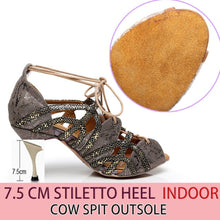 Load image into Gallery viewer, Suede with Snake Skin Lace Sandals