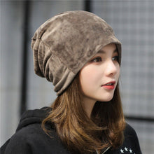 Load image into Gallery viewer, Velvet Winter Slouch Beanie Skullcap