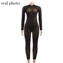 Load image into Gallery viewer, Mesh Sheer Velour Jumpsuit