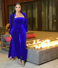 Load image into Gallery viewer, Velour Jumpsuit+Long Sleeve Cardigan