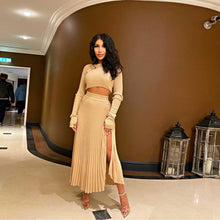 Load image into Gallery viewer, Flirty Knit Pleated Skirt Set