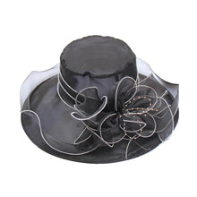 Load image into Gallery viewer, Floral Organza Wide Brim Hat