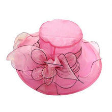Load image into Gallery viewer, Floral Organza Wide Brim Hat