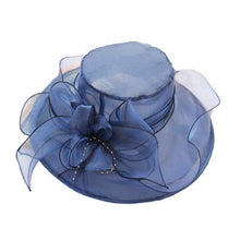Load image into Gallery viewer, Floral Organza Wide Brim Hat