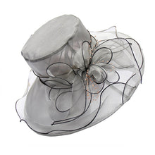 Load image into Gallery viewer, Floral Organza Wide Brim Hat