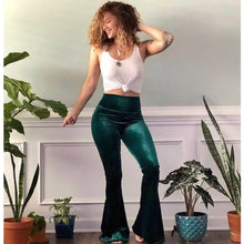 Load image into Gallery viewer, Velvet Flared High Waist Pants