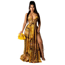 Load image into Gallery viewer, Criss Cross Halter Backless Beach Dress