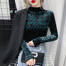 Load image into Gallery viewer, Snake Skin Like Velvet Long Sleeve Pullover Shirt