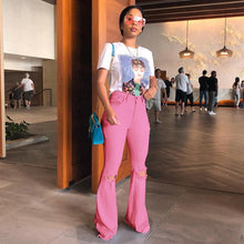 Load image into Gallery viewer, Denim Bell Bottom Casual Ripped Jeans