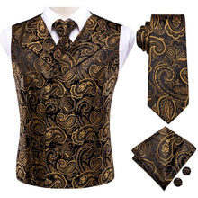 Load image into Gallery viewer, Silk Paisley Vests with Matching Tie, Hanky and Cufflings