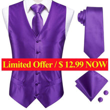 Load image into Gallery viewer, Silk Paisley Vests with Matching Tie, Hanky and Cufflings