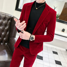 Load image into Gallery viewer, Velour Slim Fit Gentlemen's Casual Suit