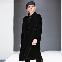 Load image into Gallery viewer, Long Loose Fit Velour Coat