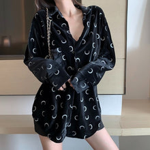 Load image into Gallery viewer, Velour Loose Fit Black Blouse