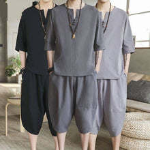 Load image into Gallery viewer, Asian Style Loose Fitted Casual Pant Set