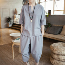 Load image into Gallery viewer, Asian Style Loose Fitted Casual Pant Set