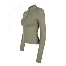 Load image into Gallery viewer, Half Zipper Quick Dry Workout Shirt With Thumb Hole