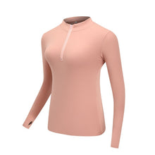Load image into Gallery viewer, Half Zipper Quick Dry Workout Shirt With Thumb Hole