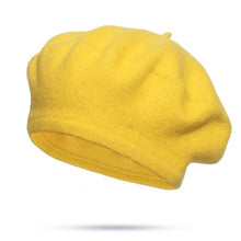 Load image into Gallery viewer, Warm Wool Winter Solid Color Retro Beret Caps