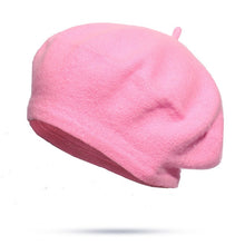 Load image into Gallery viewer, Warm Wool Winter Solid Color Retro Beret Caps