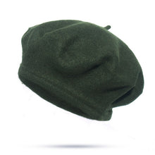 Load image into Gallery viewer, Warm Wool Winter Solid Color Retro Beret Caps