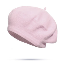 Load image into Gallery viewer, Warm Wool Winter Solid Color Retro Beret Caps