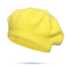 Load image into Gallery viewer, Warm Wool Winter Solid Color Retro Beret Caps