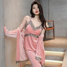 Load image into Gallery viewer, Burgundy Velvety Robe & Nightgown