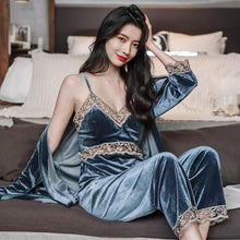 Load image into Gallery viewer, Burgundy Velvety Robe & Nightgown