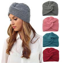 Load image into Gallery viewer, Knitted Turban Style Twisted Warm Winter Hat