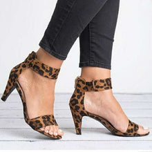 Load image into Gallery viewer, Thin Mid Heel Open Suede Shoes