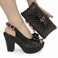 Load image into Gallery viewer, Suede Platform Shoes with Matching Clutch