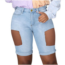 Load image into Gallery viewer, Cut Out Stretch Knee Length Skinny Jeans