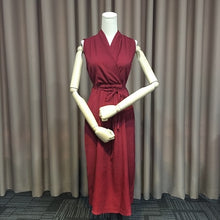 Load image into Gallery viewer, Maxi Length Cotton V-neck Sleeveless Dress