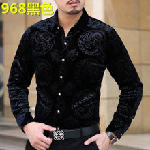 Load image into Gallery viewer, Dragon Patterned Velour Long Sleeve Shirt