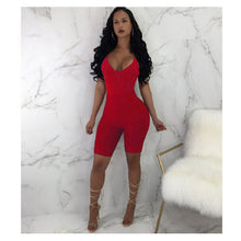 Load image into Gallery viewer, V-neck Biker Shorts Bodysuit
